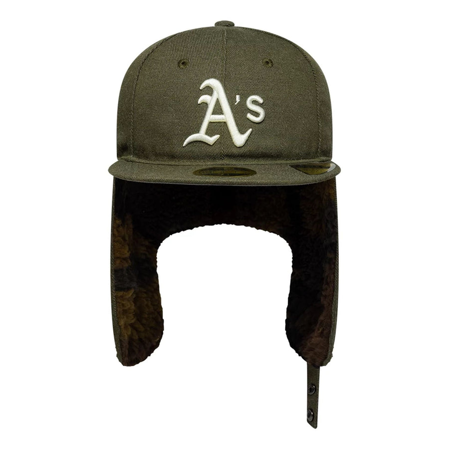 This is a Athletics MLB Camo Open Green Retro Crown 59FIFTY Fitted Cap 7