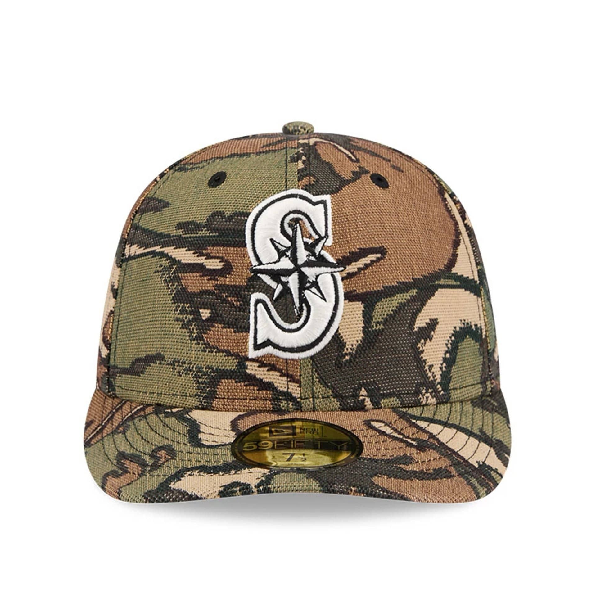 This is a Seattle Mariners MLB Jacquard Camo 59FIFTY Fitted Cap 3