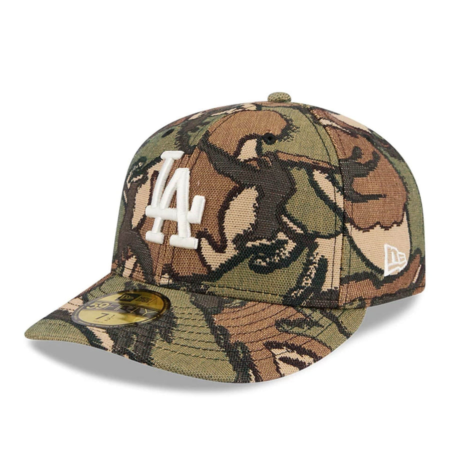 This is a LA Dodgers MLB Jacquard Camo 59FIFTY Fitted Cap 1