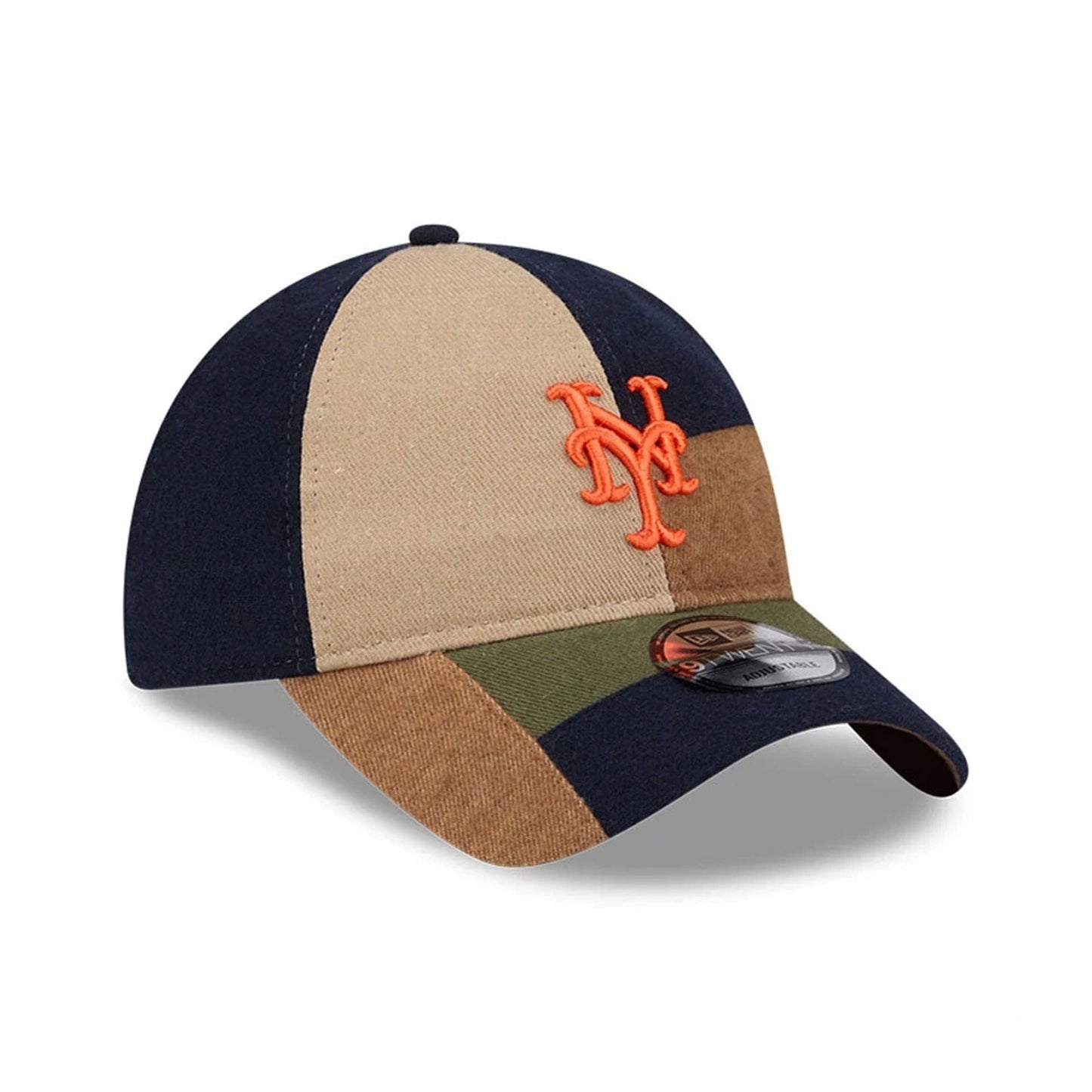 This is a New York Mets MLB Patchwork Open Brown 9TWENTY Adjustable Cap 4