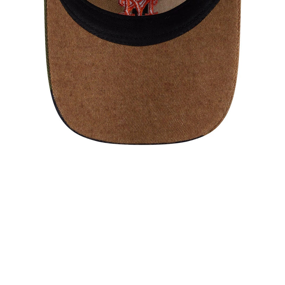 This is a New York Mets MLB Patchwork Open Brown 9TWENTY Adjustable Cap 7
