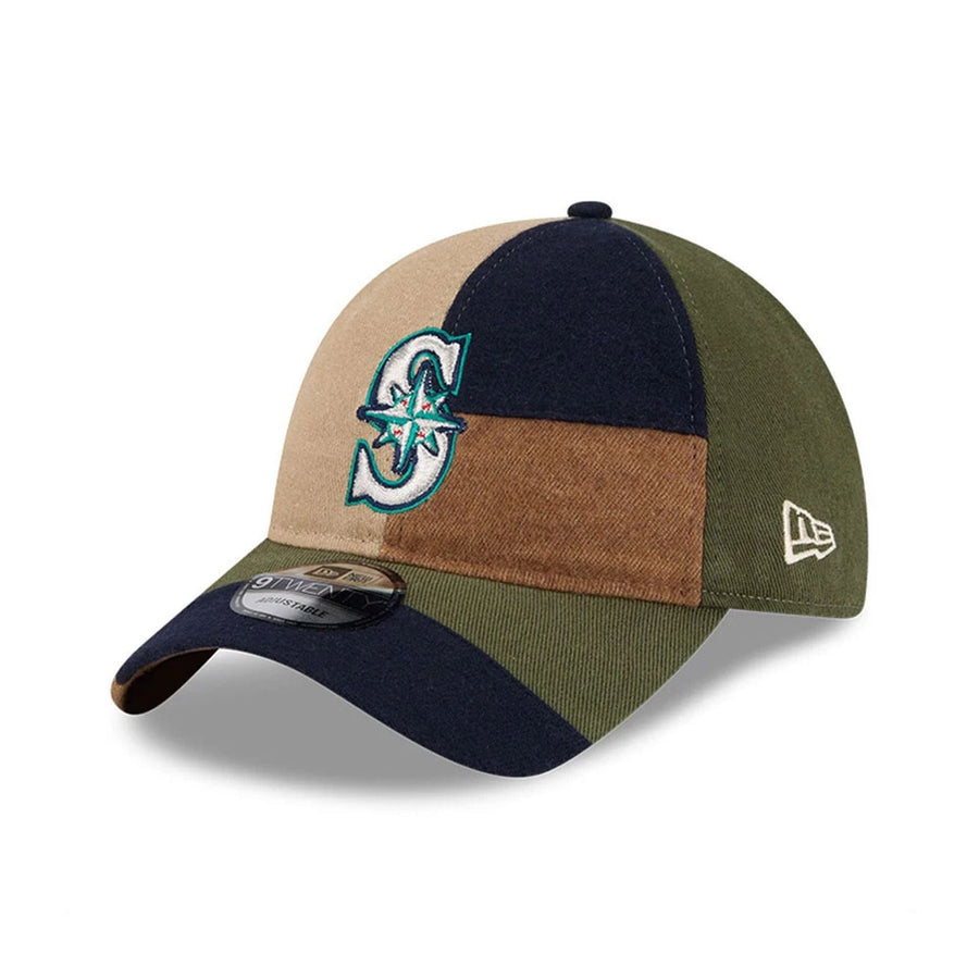 This is a Seattle Mariners MLB Patchwork Open Brown 9TWENTY Adjustable Cap 1