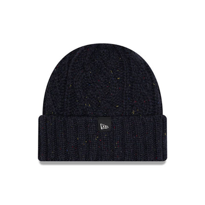 This is a  New Era Speckled Navy Cable Knit Beanie Hat 2