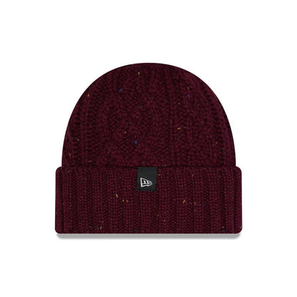 This is a  New Era Speckled Dark Purple Cable Knit Beanie Hat 2