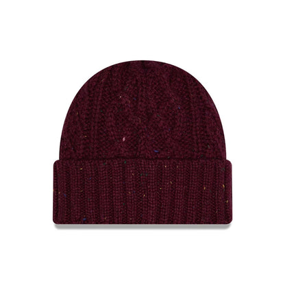 This is a  New Era Speckled Dark Purple Cable Knit Beanie Hat 3