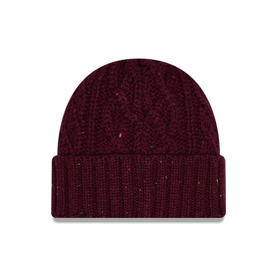 This is a  New Era Speckled Dark Purple Cable Knit Beanie Hat 3