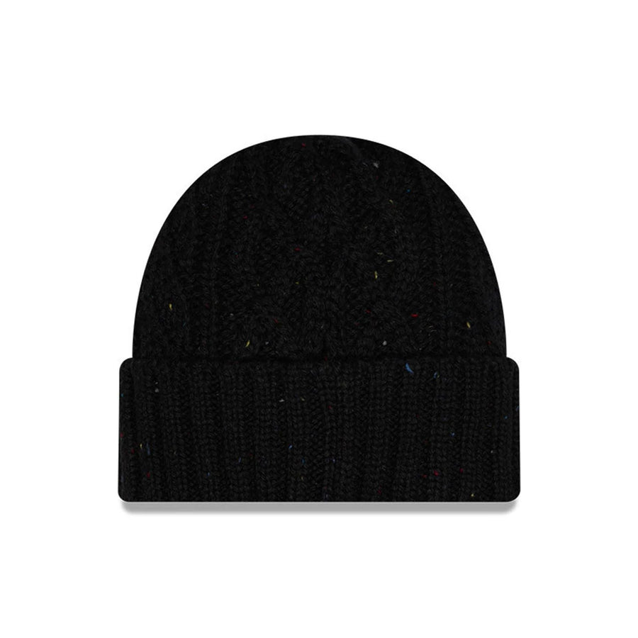 This is a  New Era Speckled Black Cable Knit Beanie Hat 3