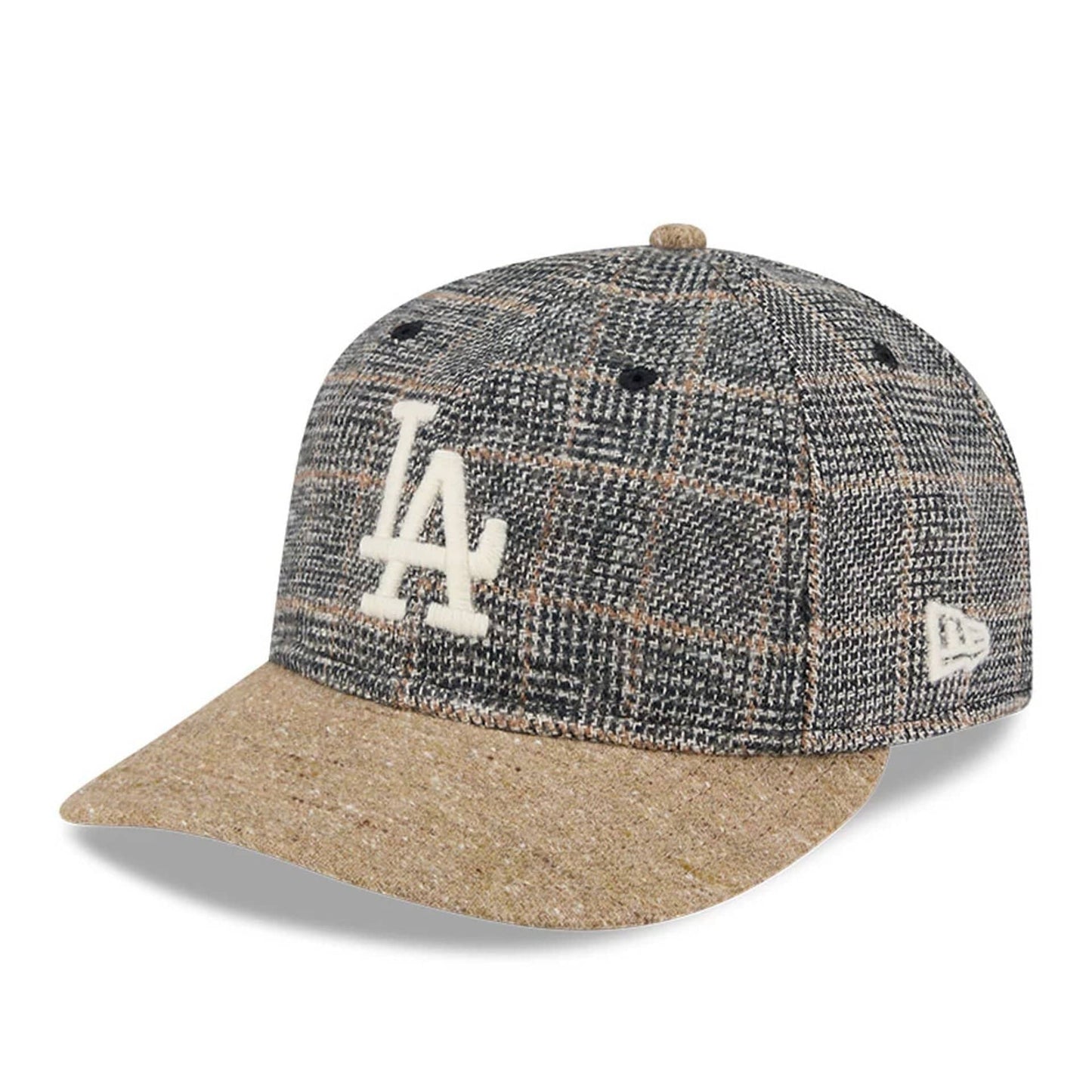 This is a LA Dodgers MLB Vintage Tweed Open Blue Retro Crown 59FIFTY Fitted Cap 1