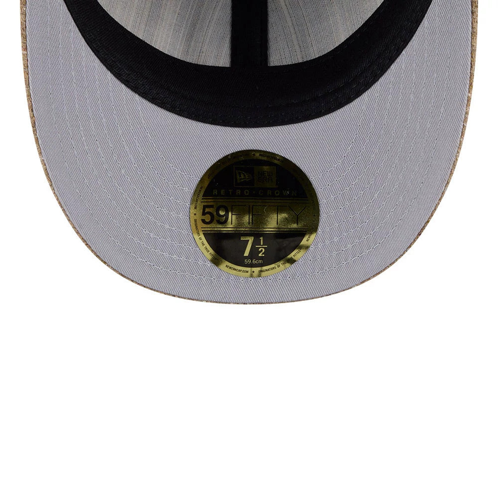 This is a LA Dodgers MLB Vintage Tweed Open Blue Retro Crown 59FIFTY Fitted Cap 2