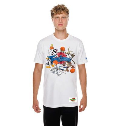 The model is wearing this Space Jam Tune Squad T-Shirt in white. 1