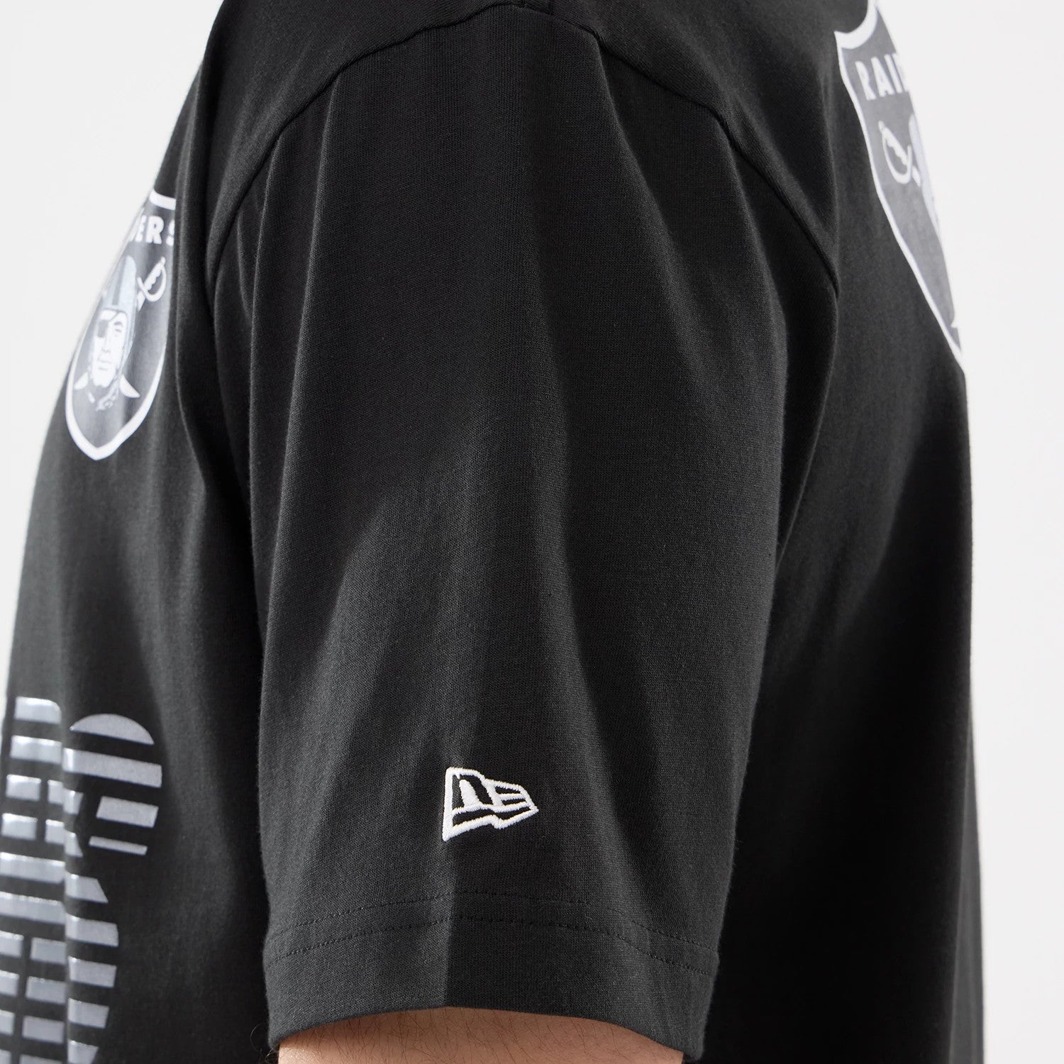 The model is wearing this NFL Match Las Vegas Raiders T-Shirt in black. 5