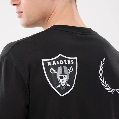 The model is wearing this NFL Match Las Vegas Raiders T-Shirt in black. 7