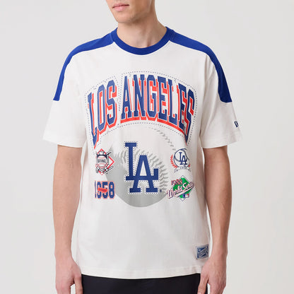 The model is wearing this MLB Sport Classic LA Dodgers T-Shirt in white. 4