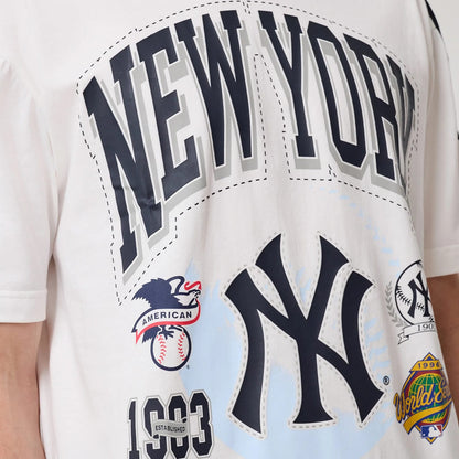 The model is wearing this MLB Sport Classic New York Yankees T-Shirt in white. 3