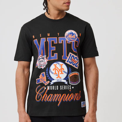 The model is wearing this MLB Sport Classic New York Mets T-Shirt in black. 3