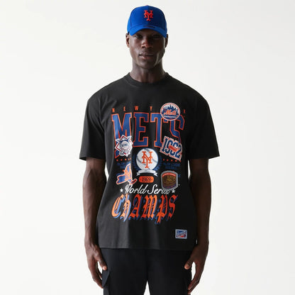 The model is wearing this MLB Sport Classic New York Mets T-Shirt in black. 1
