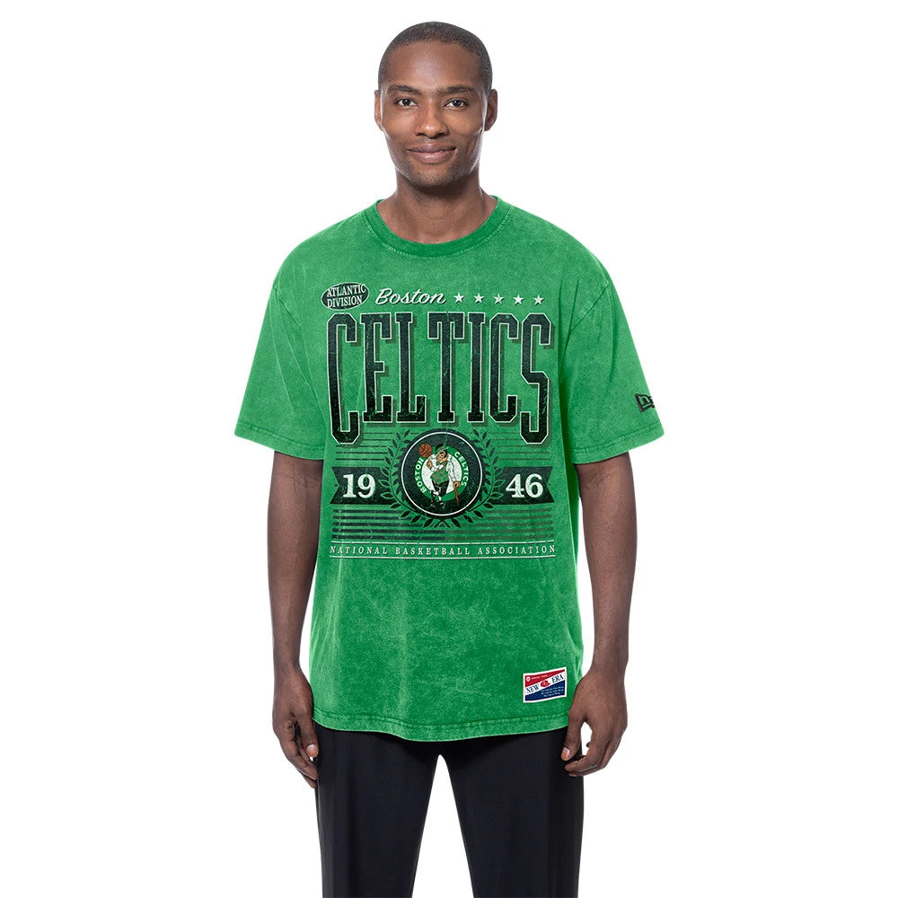 The model is wearing this NBA Boston Celtics T-Shirt in green. 5