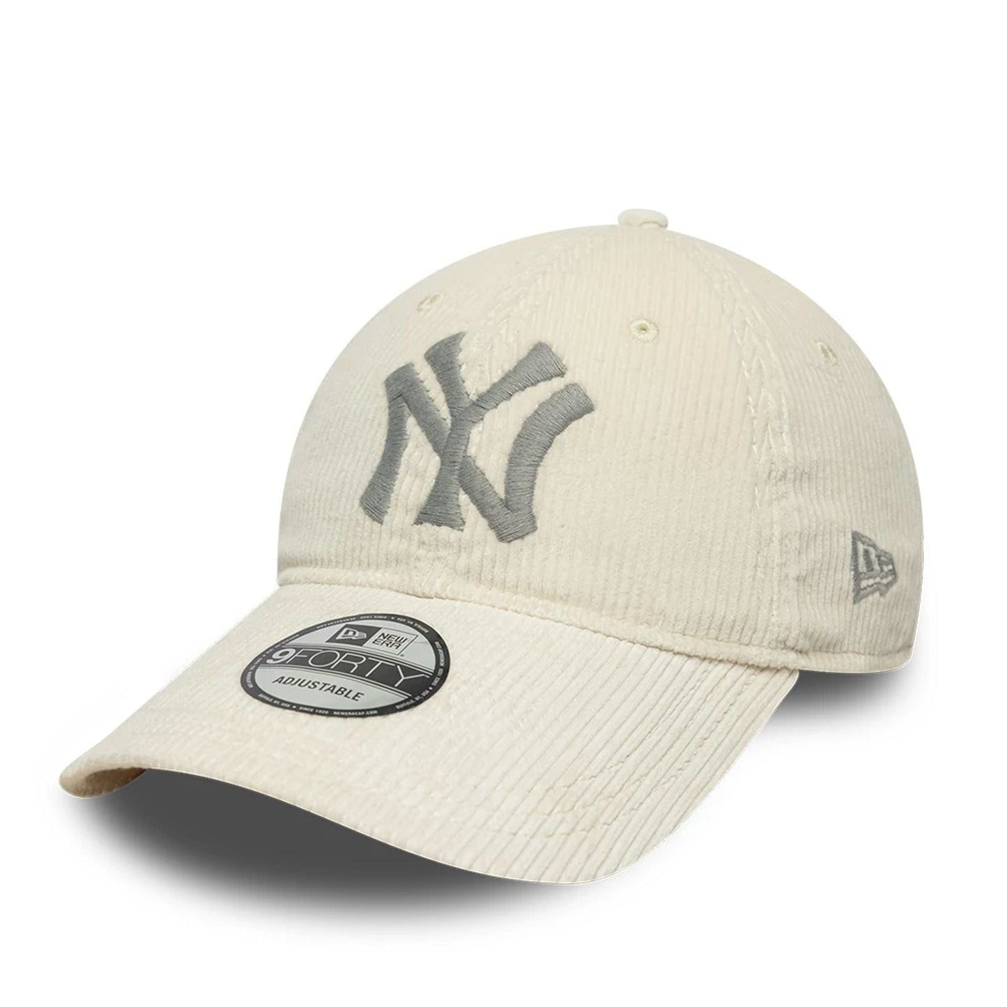 This is a New York Yankees Ralph Lauren x MLB Cord Open Beige Long Visor 9FORTY Adjustable Cap 1