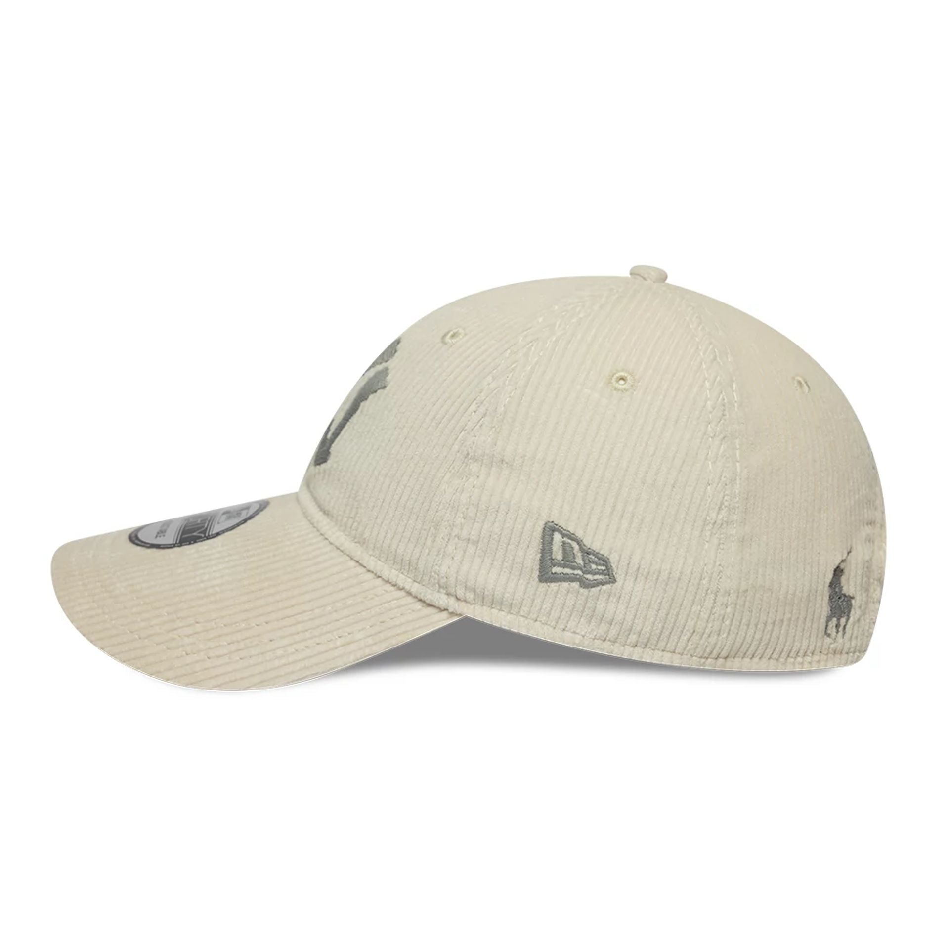 This is a New York Yankees Ralph Lauren x MLB Cord Open Beige Long Visor 9FORTY Adjustable Cap 5