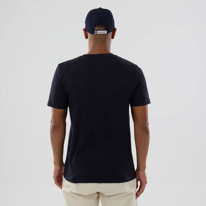 The model is wearing this MLB Popcorn Boston Red Sox T-Shirt in navy. 2