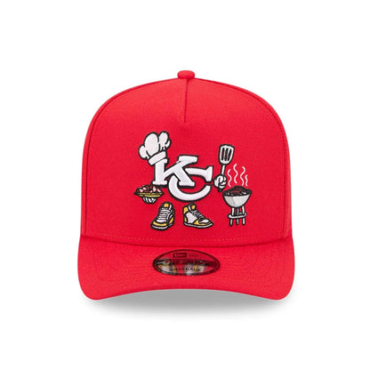 Pictured is this NFL Cartoon Kansas City Chiefs 9FIFTY A-Frame Snapback cap in red. 3