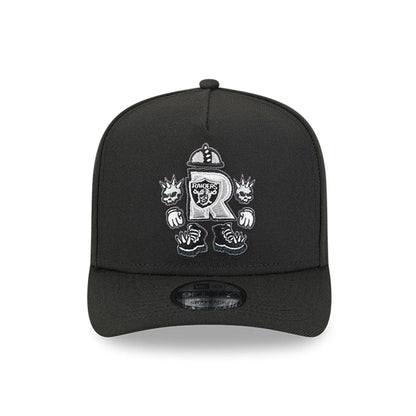 Pictured is this NFL Cartoon Las Vegas Raiders 9FIFTY A-Frame Snapback cap in black. 3