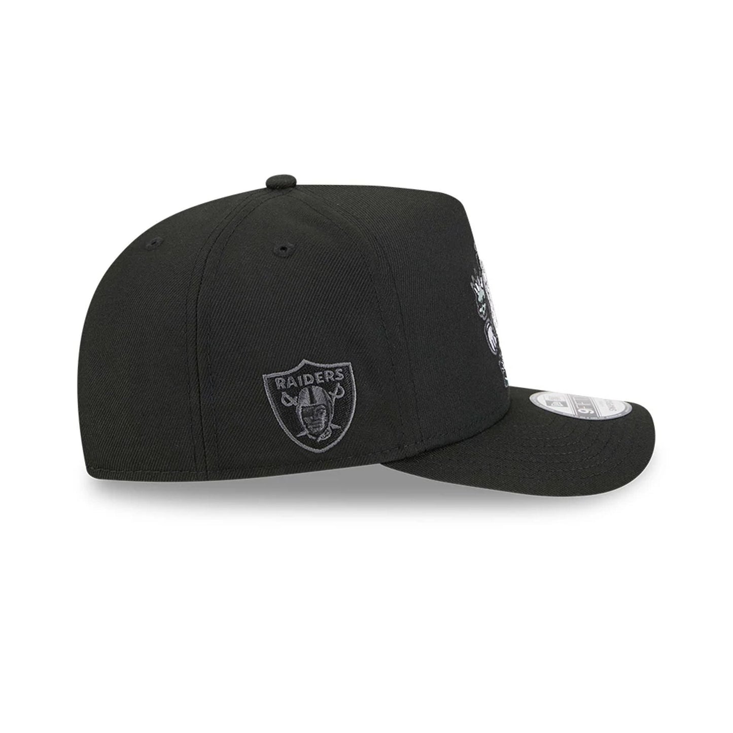 Pictured is this NFL Cartoon Las Vegas Raiders 9FIFTY A-Frame Snapback cap in black. 5