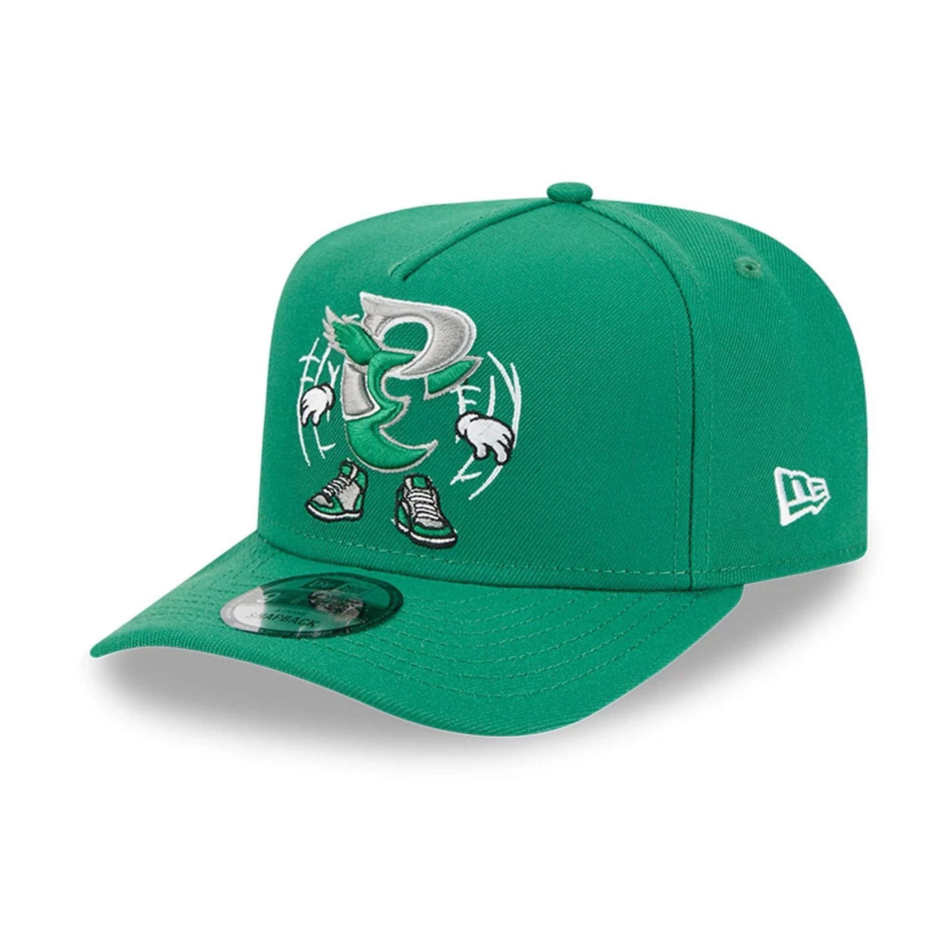 Pictured is this NFL Cartoon Philadelphia Eagles 9FIFTY A-Frame Snapback cap in dark green. 4