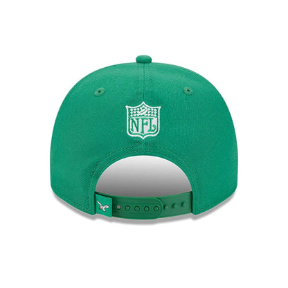 Pictured is this NFL Cartoon Philadelphia Eagles 9FIFTY A-Frame Snapback cap in dark green. 7