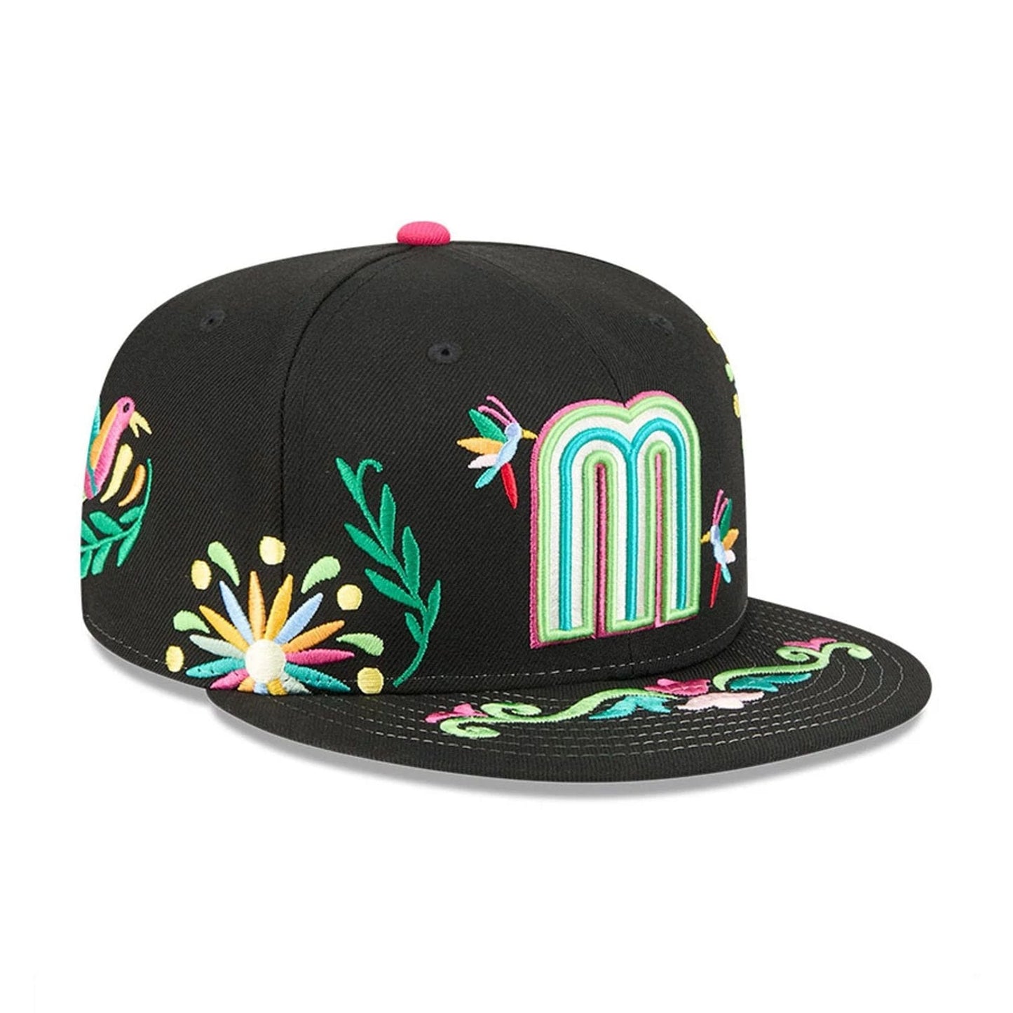 Pictured is this World Baseball Classic Latin Embroidery Mexico 59FIFTY Fitted cap in black. 4