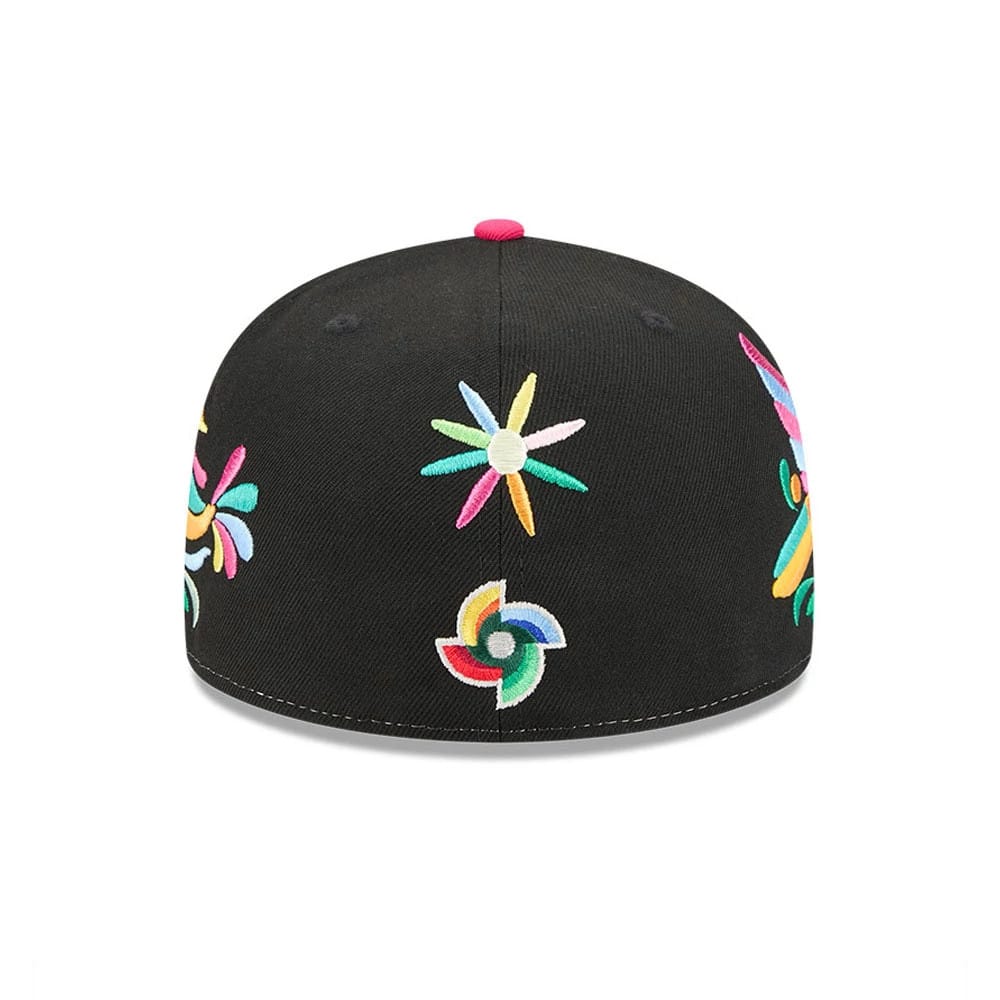 Pictured is this World Baseball Classic Latin Embroidery Mexico 59FIFTY Fitted cap in black. 5