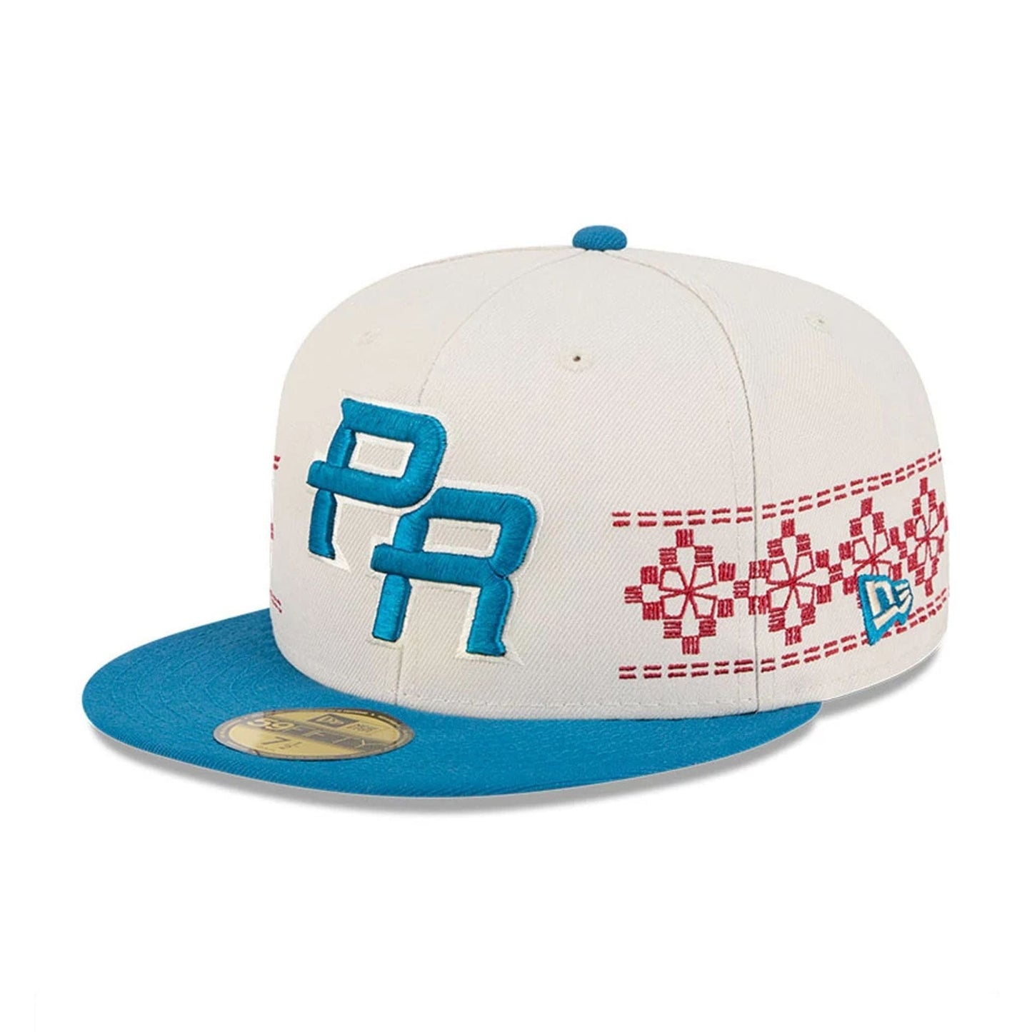 Pictured is this World Baseball Classic Latin Embroidery Puerto Rico 59FIFTY Fitted cap in light beige. 1