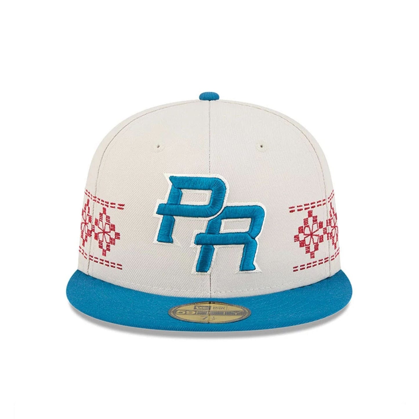 Pictured is this World Baseball Classic Latin Embroidery Puerto Rico 59FIFTY Fitted cap in light beige. 3