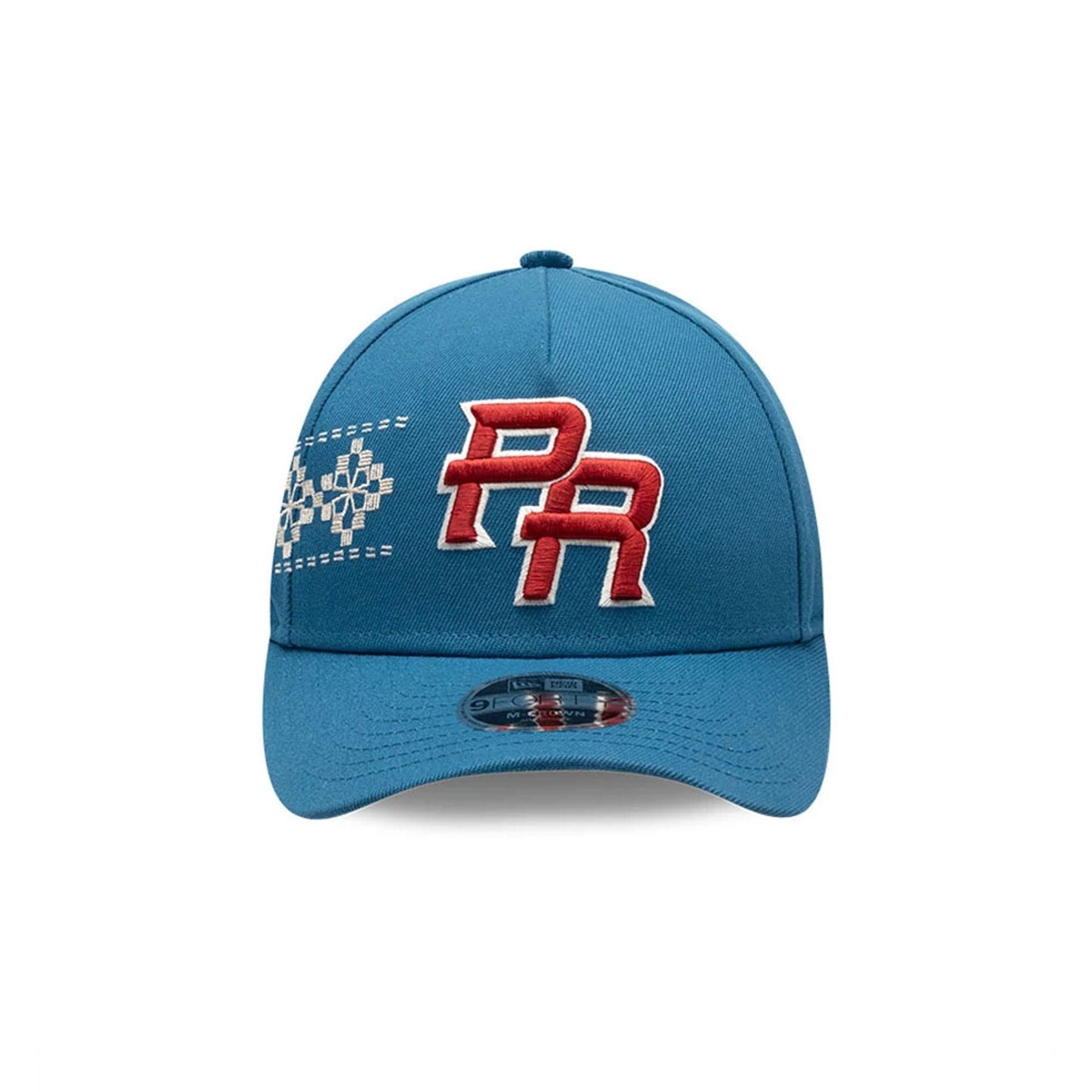 Pictured is this World Baseball Classic Latin Embroidery Puerto Rico 9FORTY M-Crown A-Frame cap in blue. 3