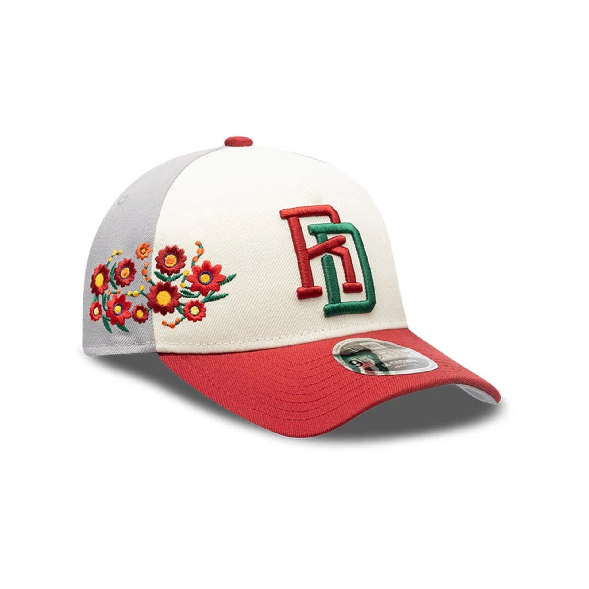 Pictured is this World Baseball Classic Latin Embroidery Dominican Republic 9FORTY M-Crown A-Frame cap in white. 1