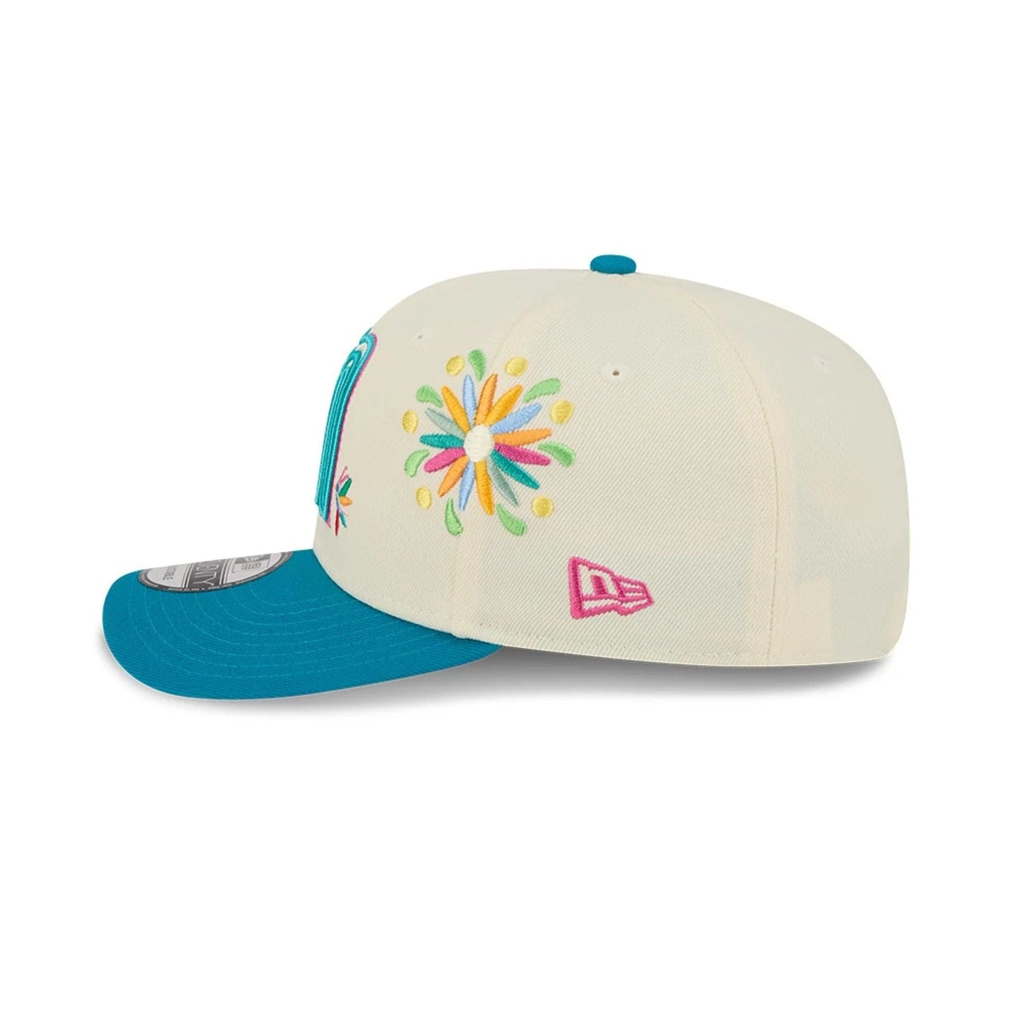 Pictured is this World Baseball Classic Latin Embroidery Mexico 9SEVENTY Stretch Snap cap in white. 6