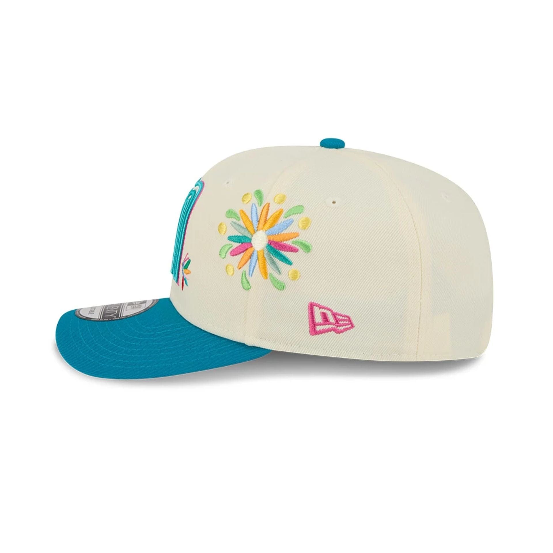 Pictured is this World Baseball Classic Latin Embroidery Mexico 9SEVENTY Stretch Snap cap in white. 6