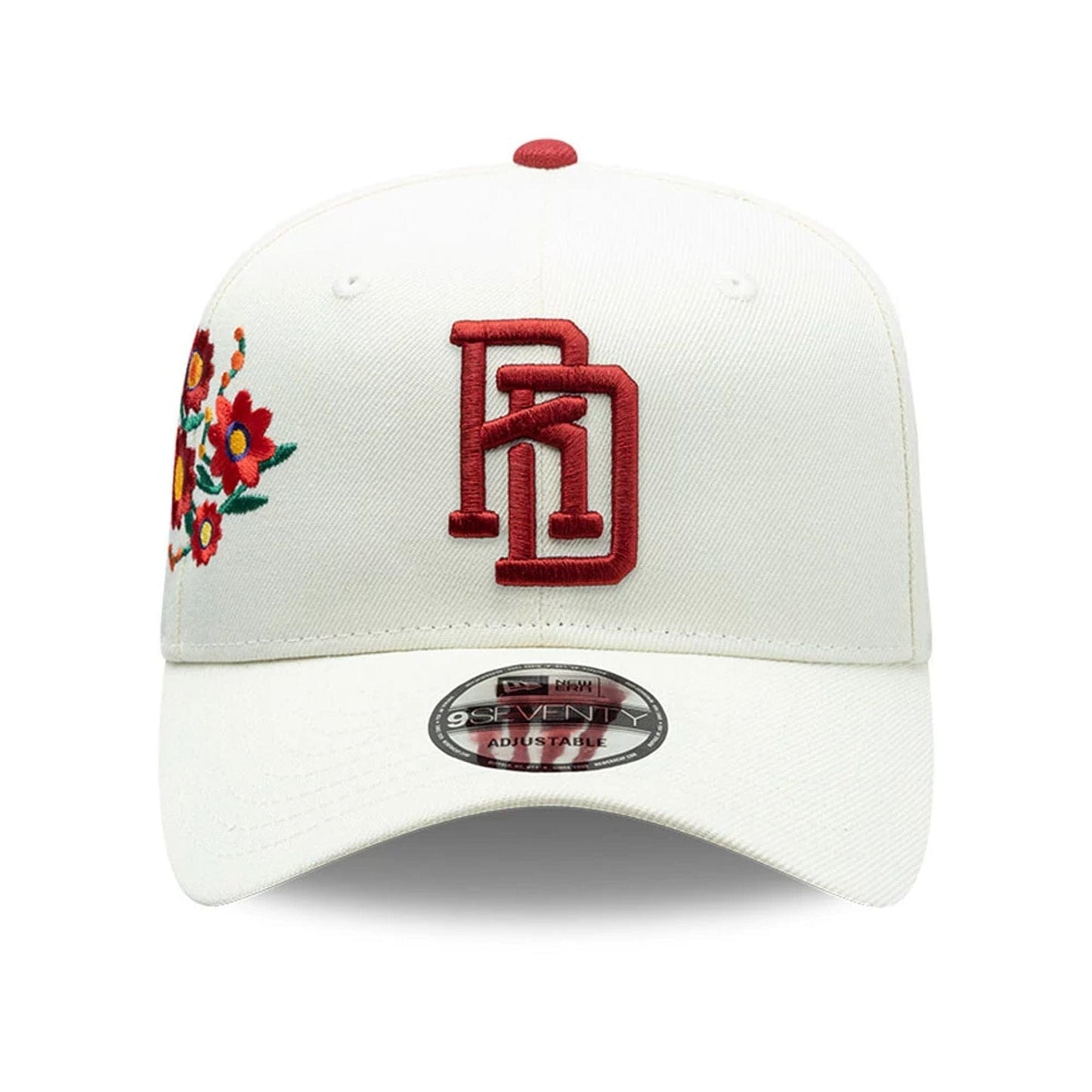 Pictured is this World Baseball Classic Latin Embroidery Dominican Republic 9SEVENTY Stretch Snap cap in white. 3
