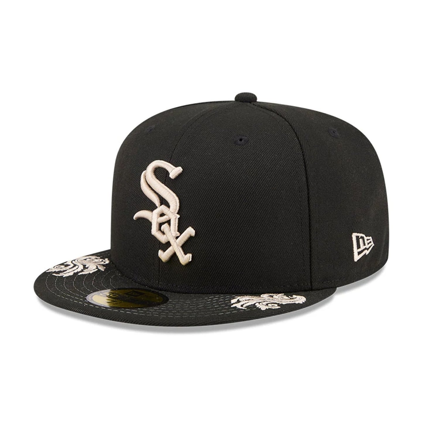 Pictured is this MLB Script Chicago White Sox 59FIFTY Fitted cap in black. 5