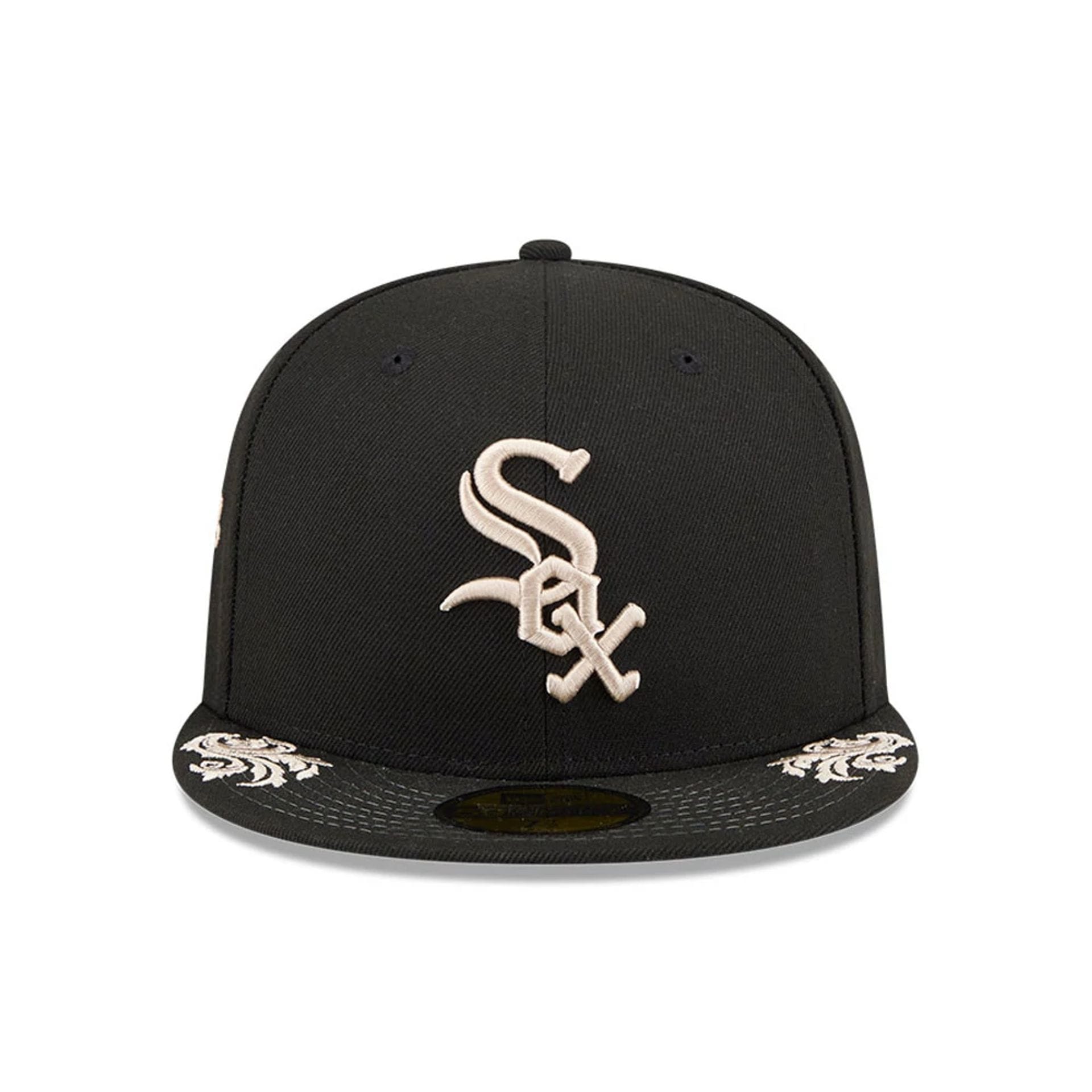 Pictured is this MLB Script Chicago White Sox 59FIFTY Fitted cap in black. 6
