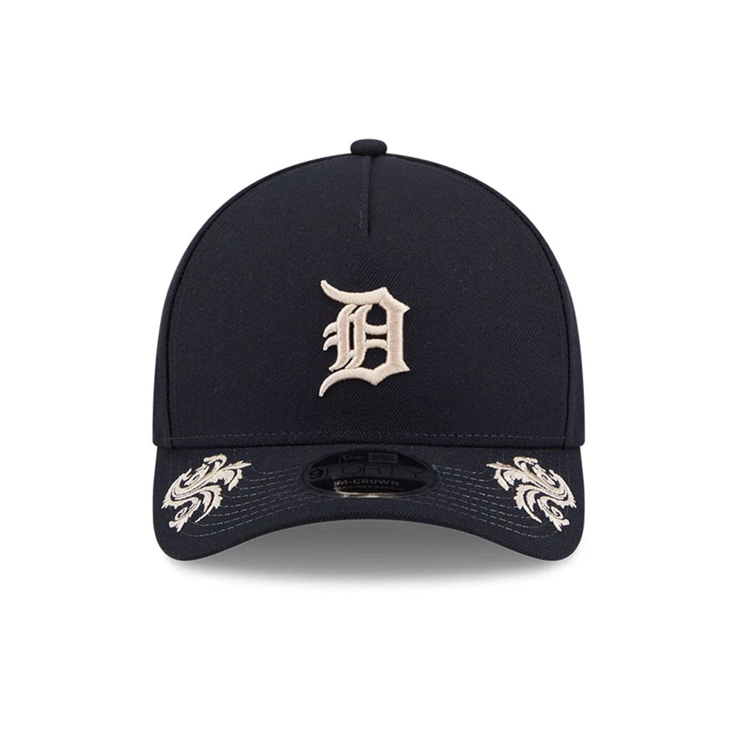 Pictured is this MLB Script Detroit Tigers 9FORTY M-Crown A-Frame Adjustable cap in navy. 6