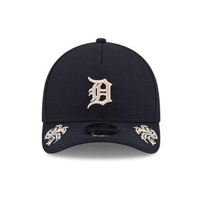 Pictured is this MLB Script Detroit Tigers 9FORTY M-Crown A-Frame Adjustable cap in navy. 6