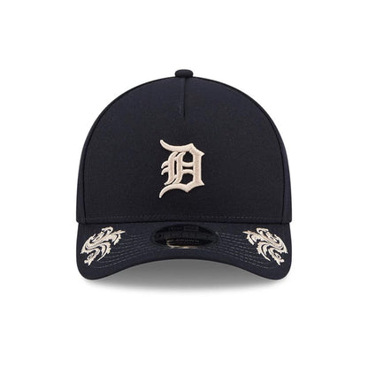 Pictured is this MLB Script Detroit Tigers 9FORTY M-Crown A-Frame Adjustable cap in navy. 6