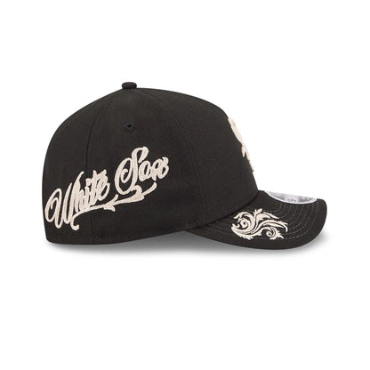 Pictured is this MLB Script Chicago White Sox 9FORTY M-Crown A-Frame Adjustable cap in black. 4
