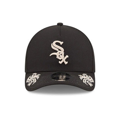 Pictured is this MLB Script Chicago White Sox 9FORTY M-Crown A-Frame Adjustable cap in black. 5