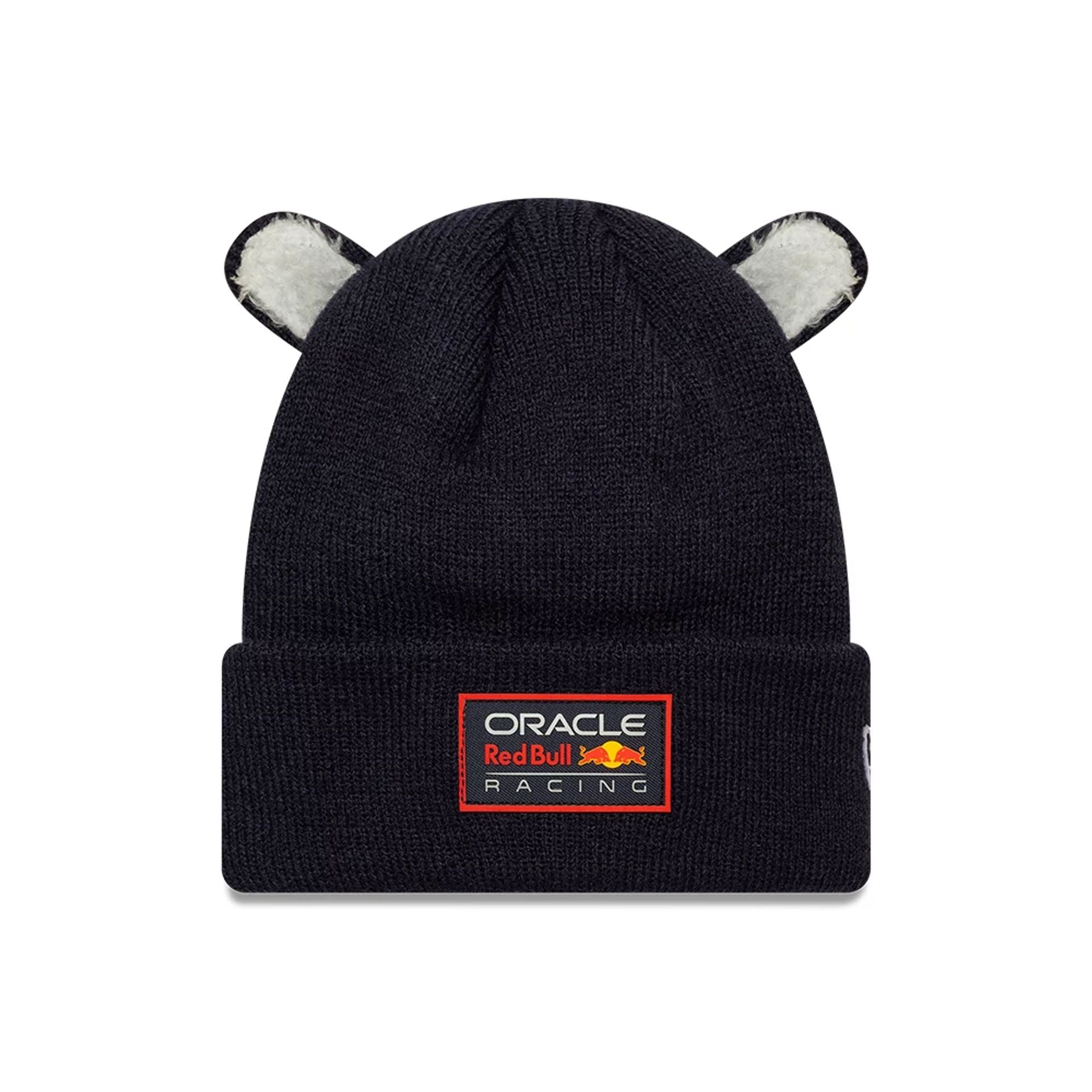 This is a Red Bull Racing Toddler Ears Dark Blue Cuff Knit Beanie Hat 1