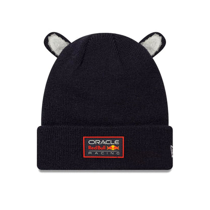 This is a Red Bull Racing Child Ears Dark Blue Cuff Knit Beanie Hat 1