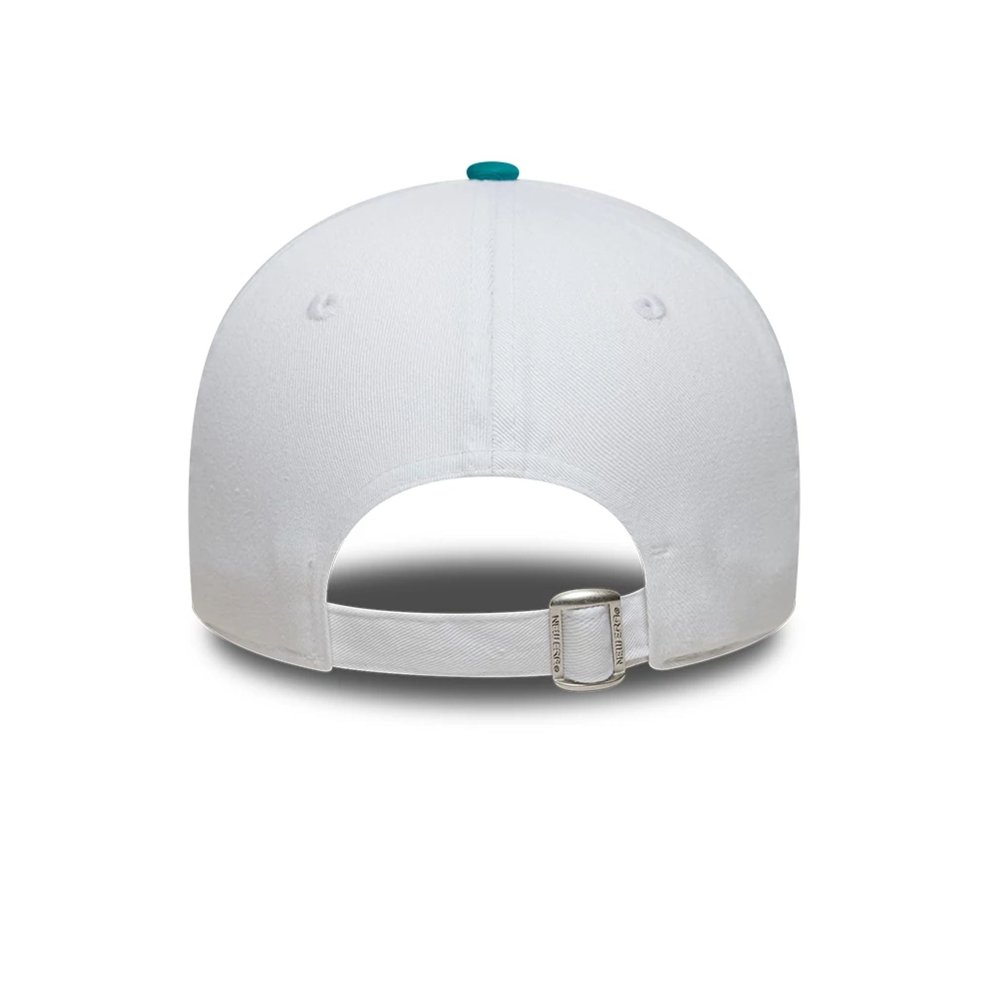 This is a Miami Dolphins NFL International Games 2025 White 9TWENTY Adjustable Cap 6