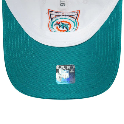 This is a Miami Dolphins NFL International Games 2025 White 9TWENTY Adjustable Cap 7