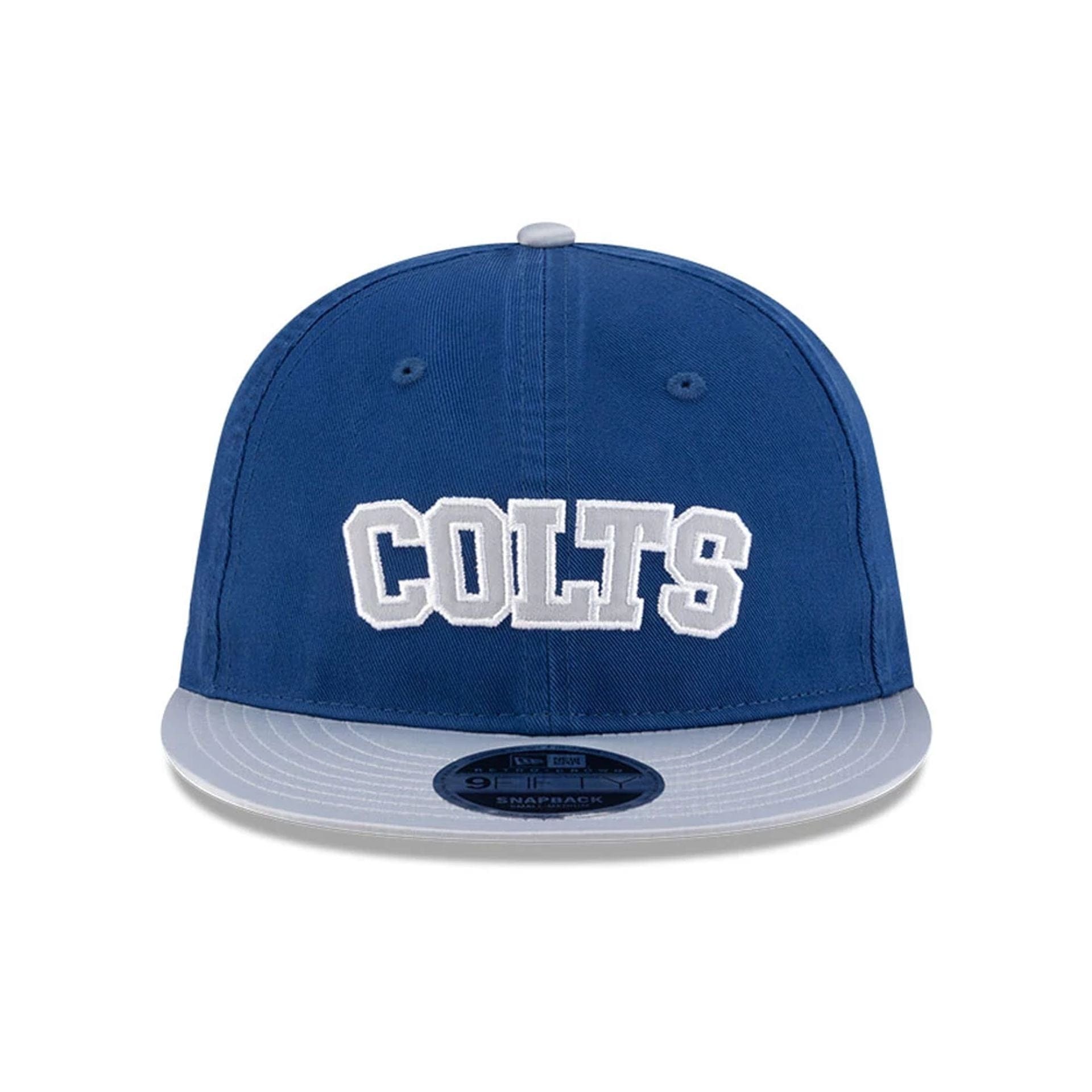 This is a Indianapolis Colts NFL Historic Blue Retro Crown 9FIFTY Snapback Adjustable Cap 3